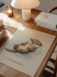 Lächelnder Otter Aquarell