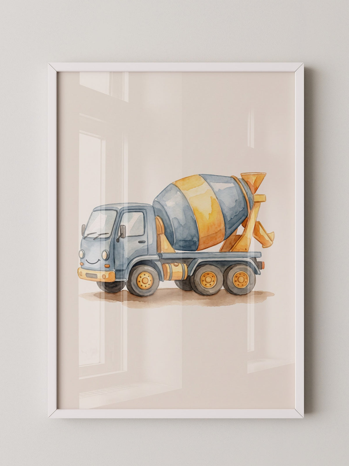 Betonmischer Aquarell Lächeln