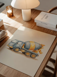 Betonmischer Aquarell Lächeln