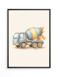 Betonmischer Aquarell Lächeln
