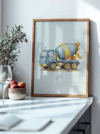 Betonmischer Aquarell Lächeln