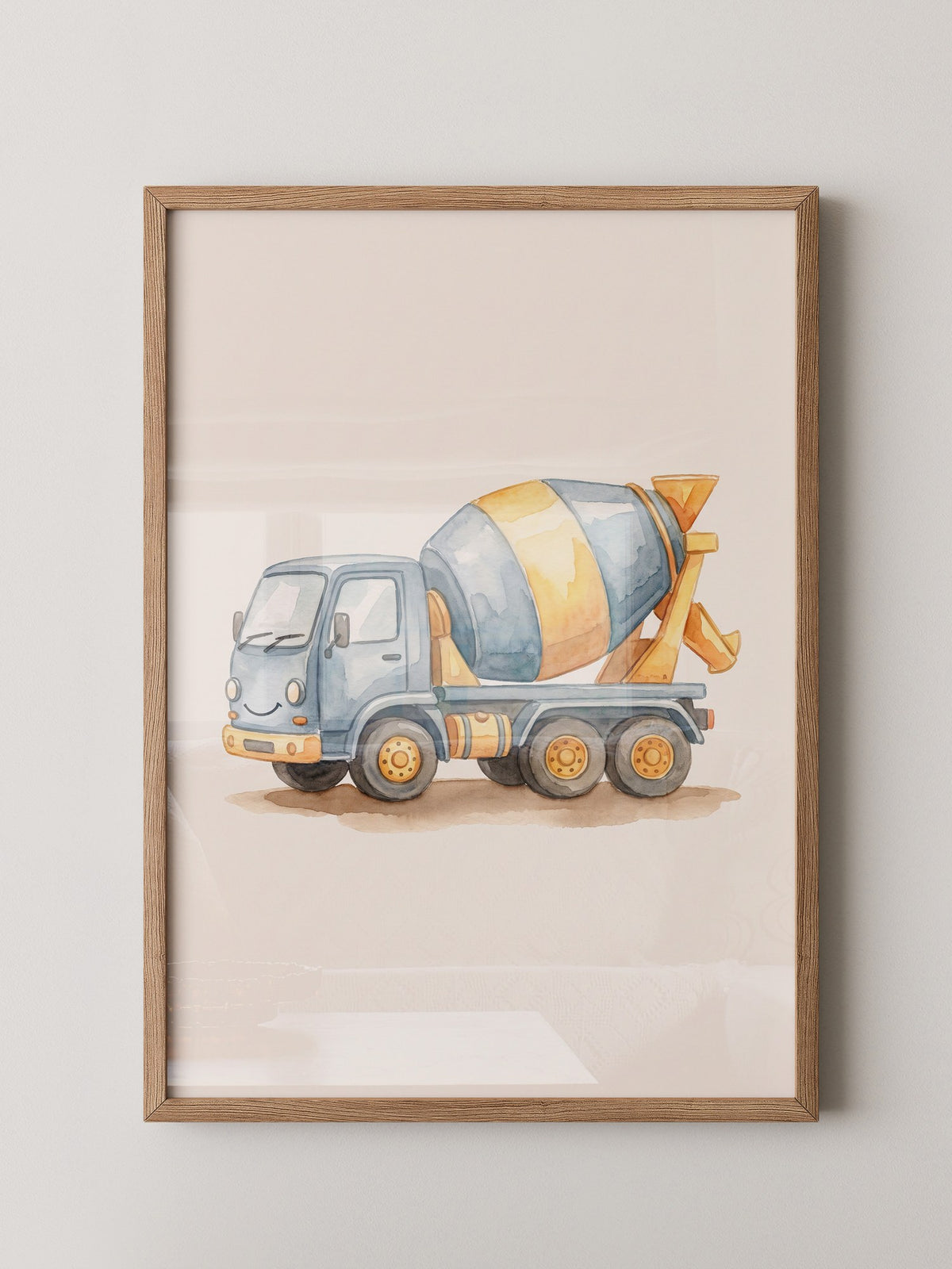 Betonmischer Aquarell Lächeln