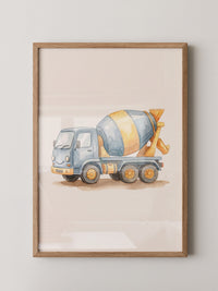 Betonmischer Aquarell Lächeln
