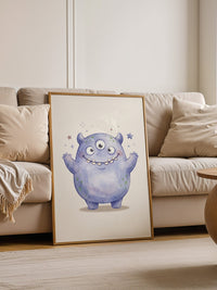 Lila Monster Augen Cartoon