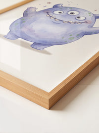 Lila Monster Augen Cartoon