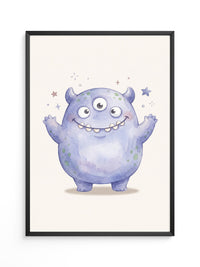 Lila Monster Augen Cartoon