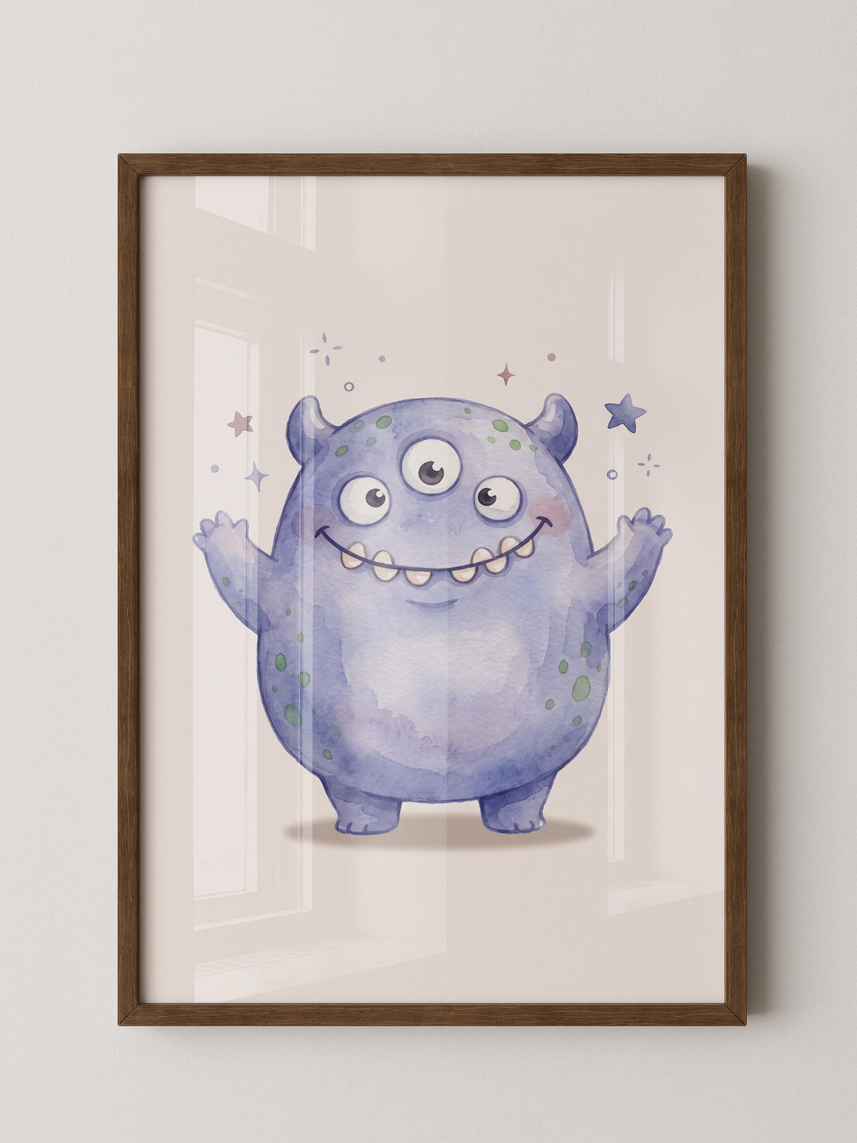 Lila Monster Augen Cartoon