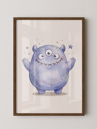 Lila Monster Augen Cartoon