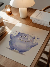 Lila Monster Augen Cartoon