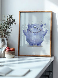 Lila Monster Augen Cartoon