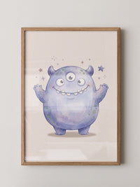 Lila Monster Augen Cartoon