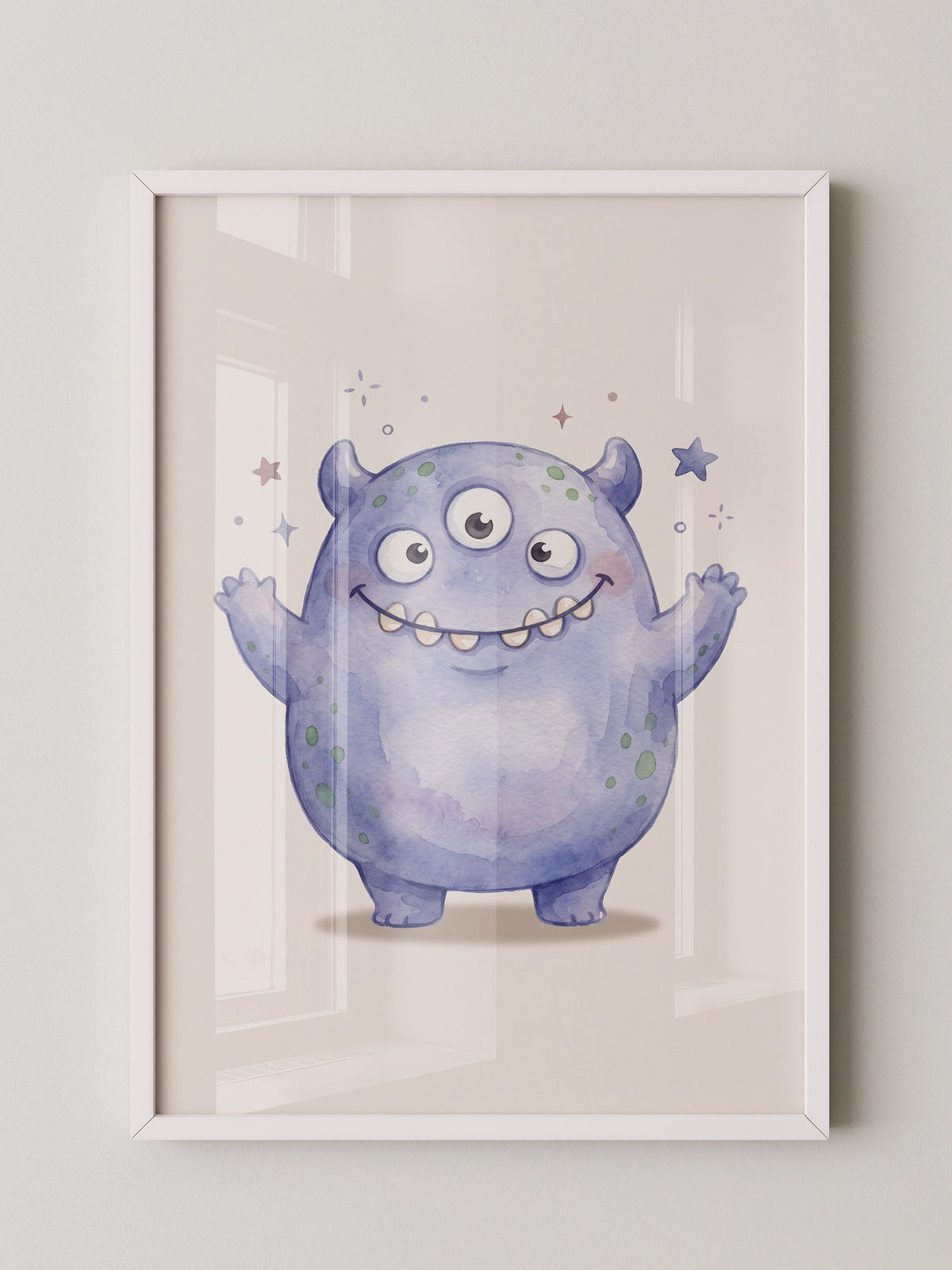 Lila Monster Augen Cartoon