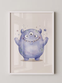 Lila Monster Augen Cartoon