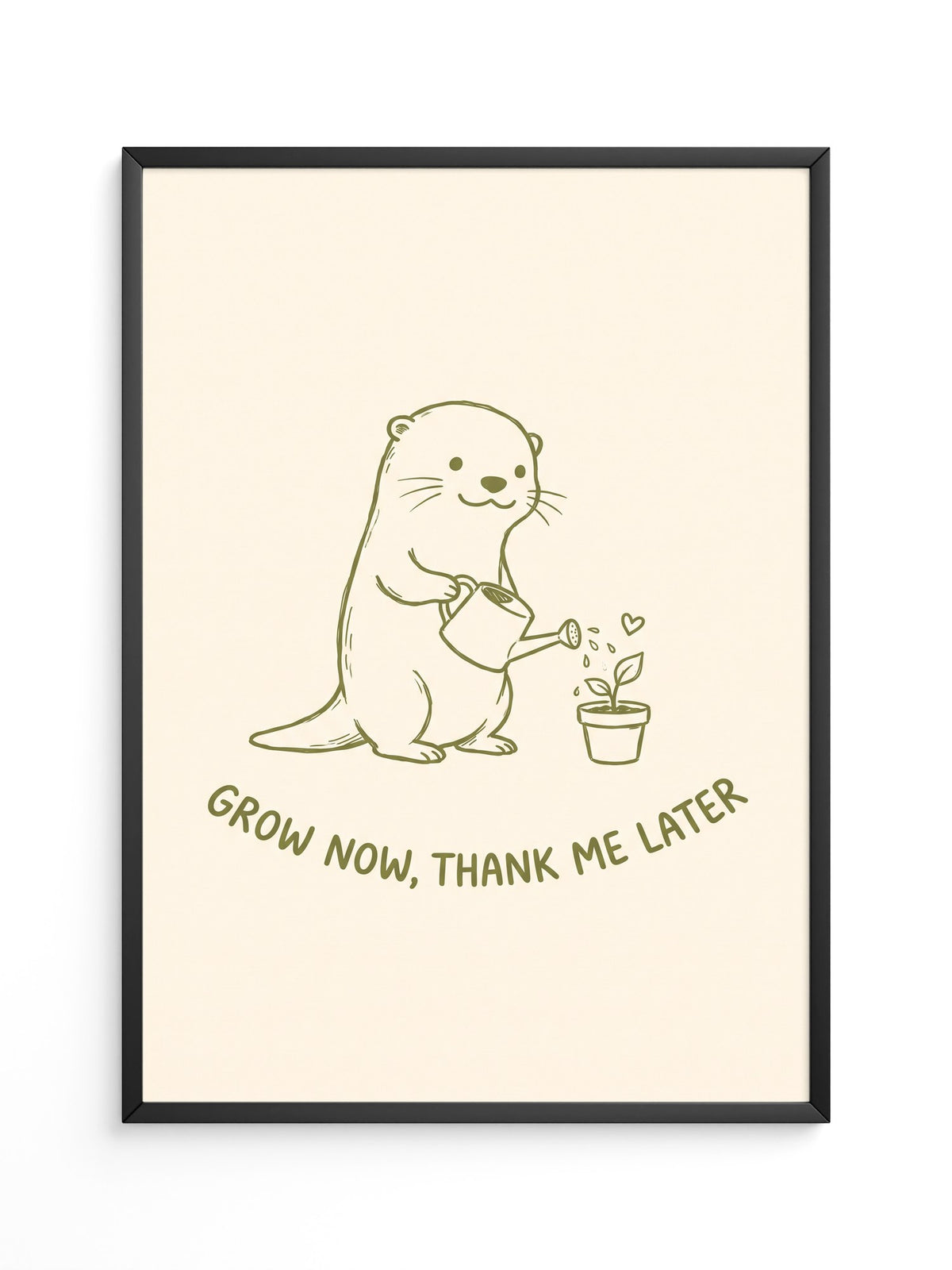 Niedlicher Otter pflanzt Liebe