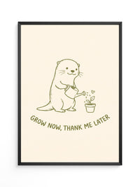Niedlicher Otter pflanzt Liebe