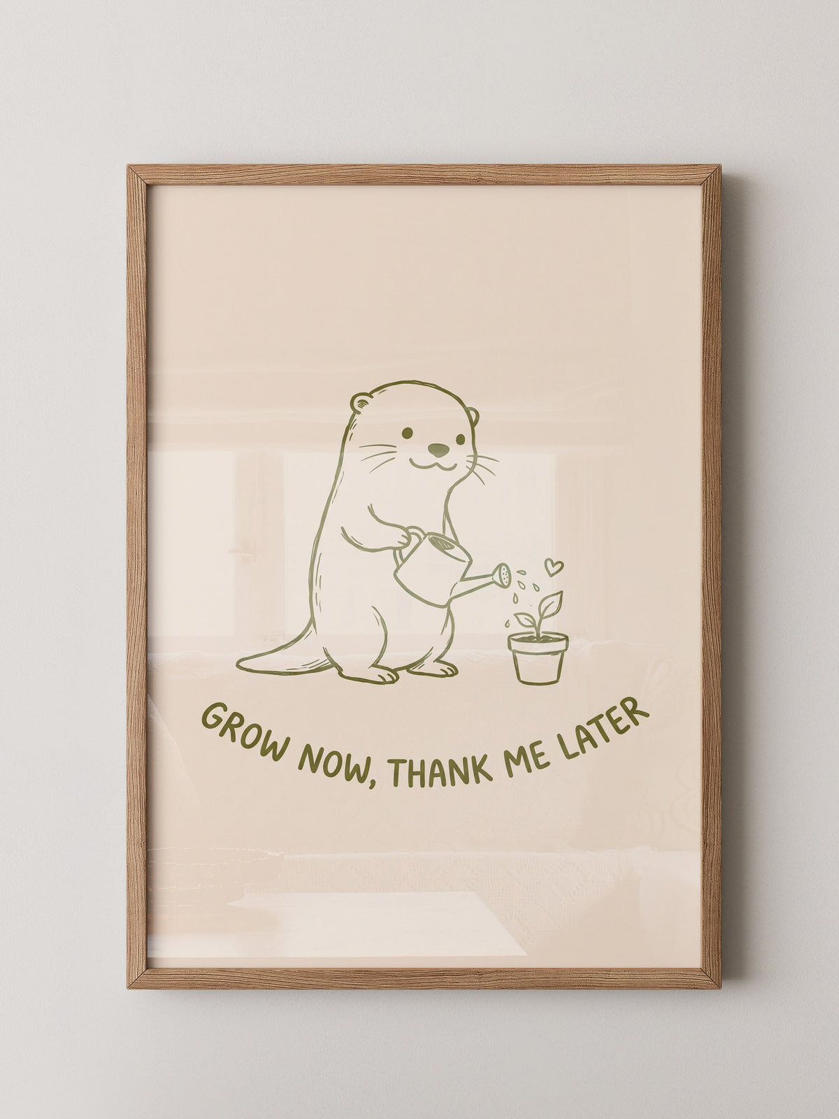 Niedlicher Otter pflanzt Liebe