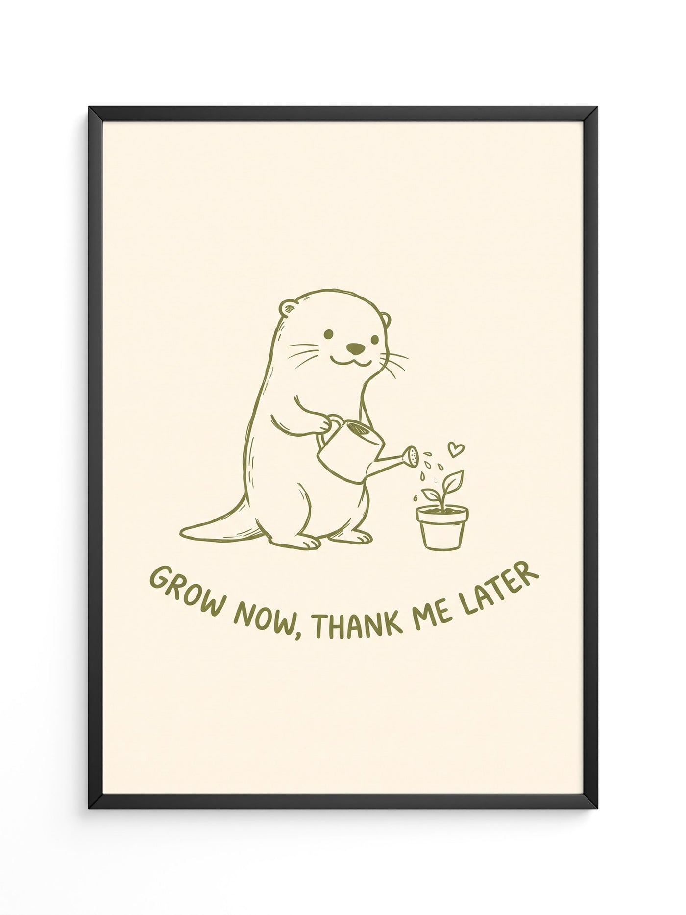 Niedlicher Otter pflanzt Liebe