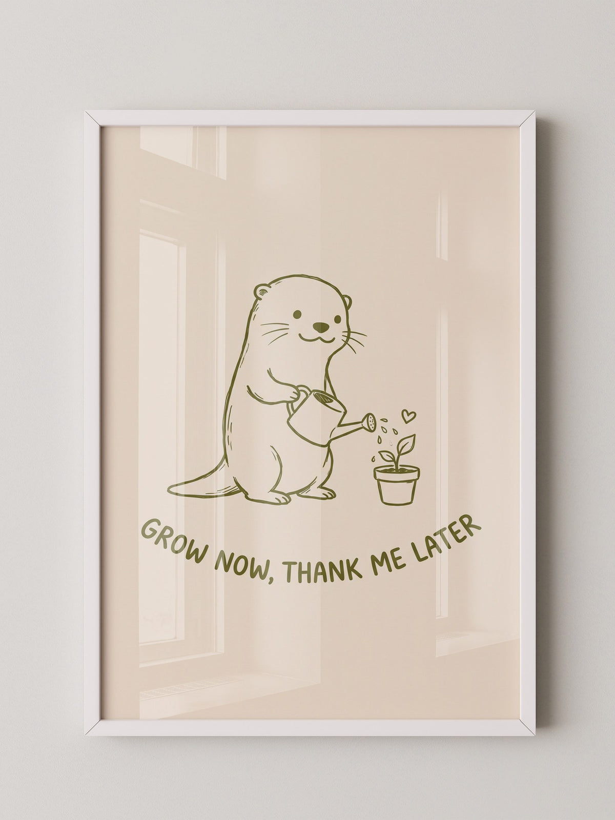 Niedlicher Otter pflanzt Liebe