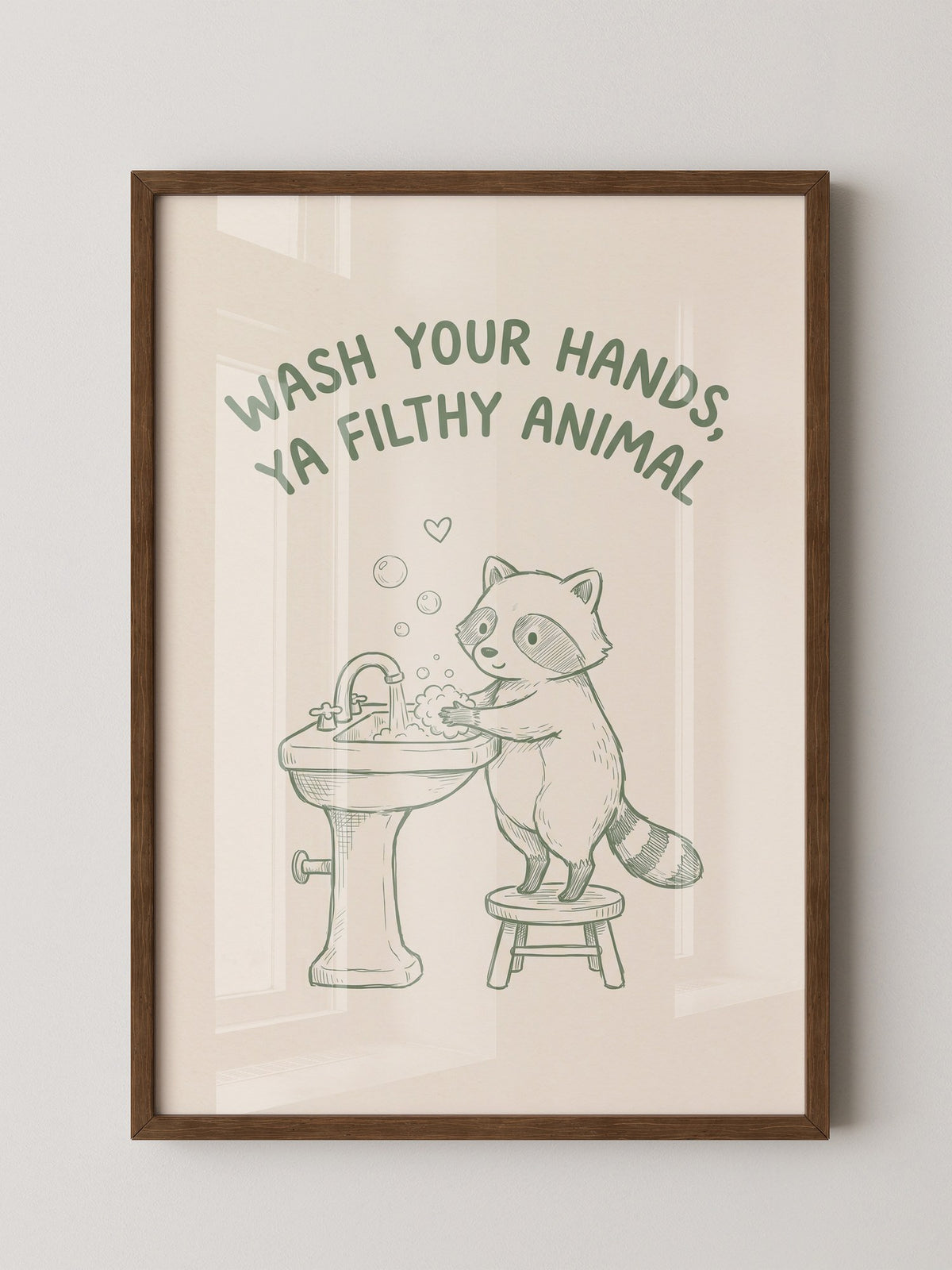 Waschender Waschbär lustig
