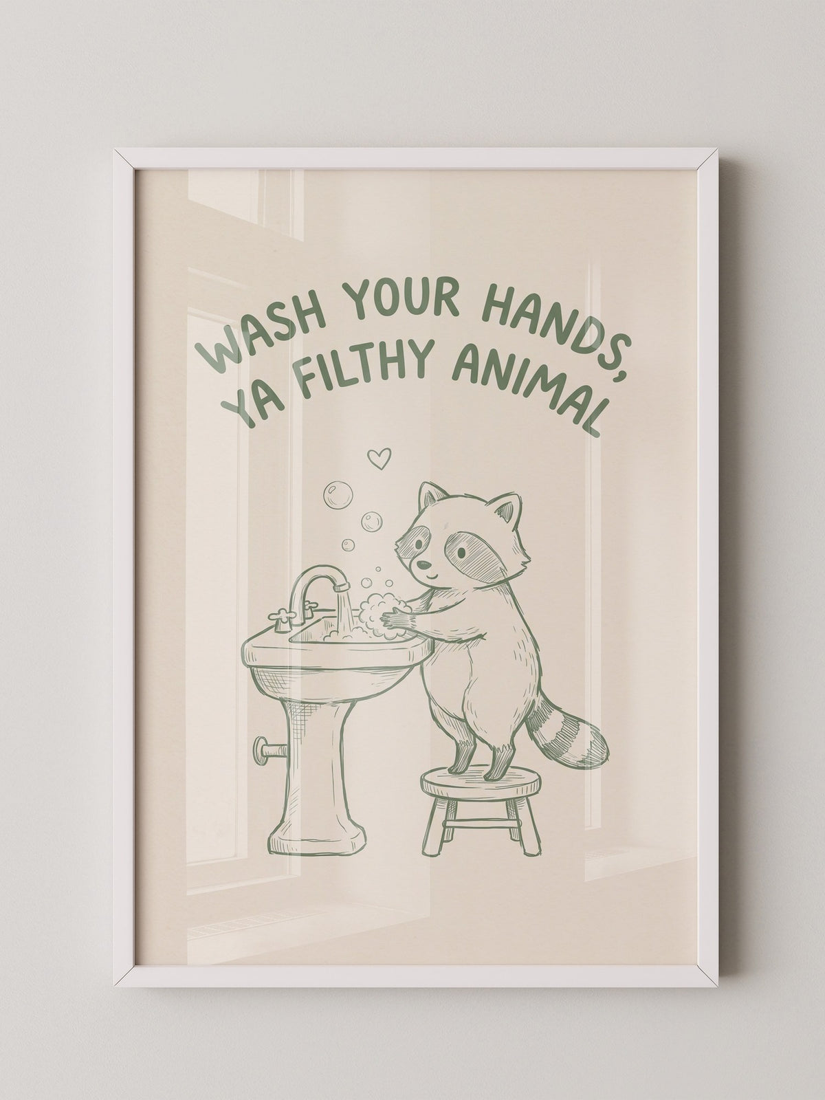 Waschender Waschbär lustig