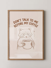 Waschbär Kaffee Morgenroutine