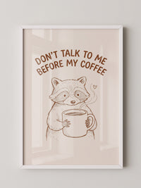 Waschbär Kaffee Morgenroutine