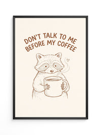 Waschbär Kaffee Morgenroutine