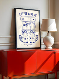 Waschbären Kaffeezeit Illustration