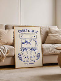 Waschbären Kaffeezeit Illustration
