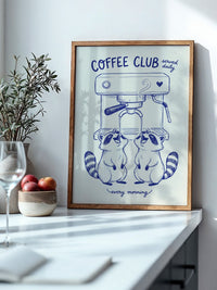 Waschbären Kaffeezeit Illustration
