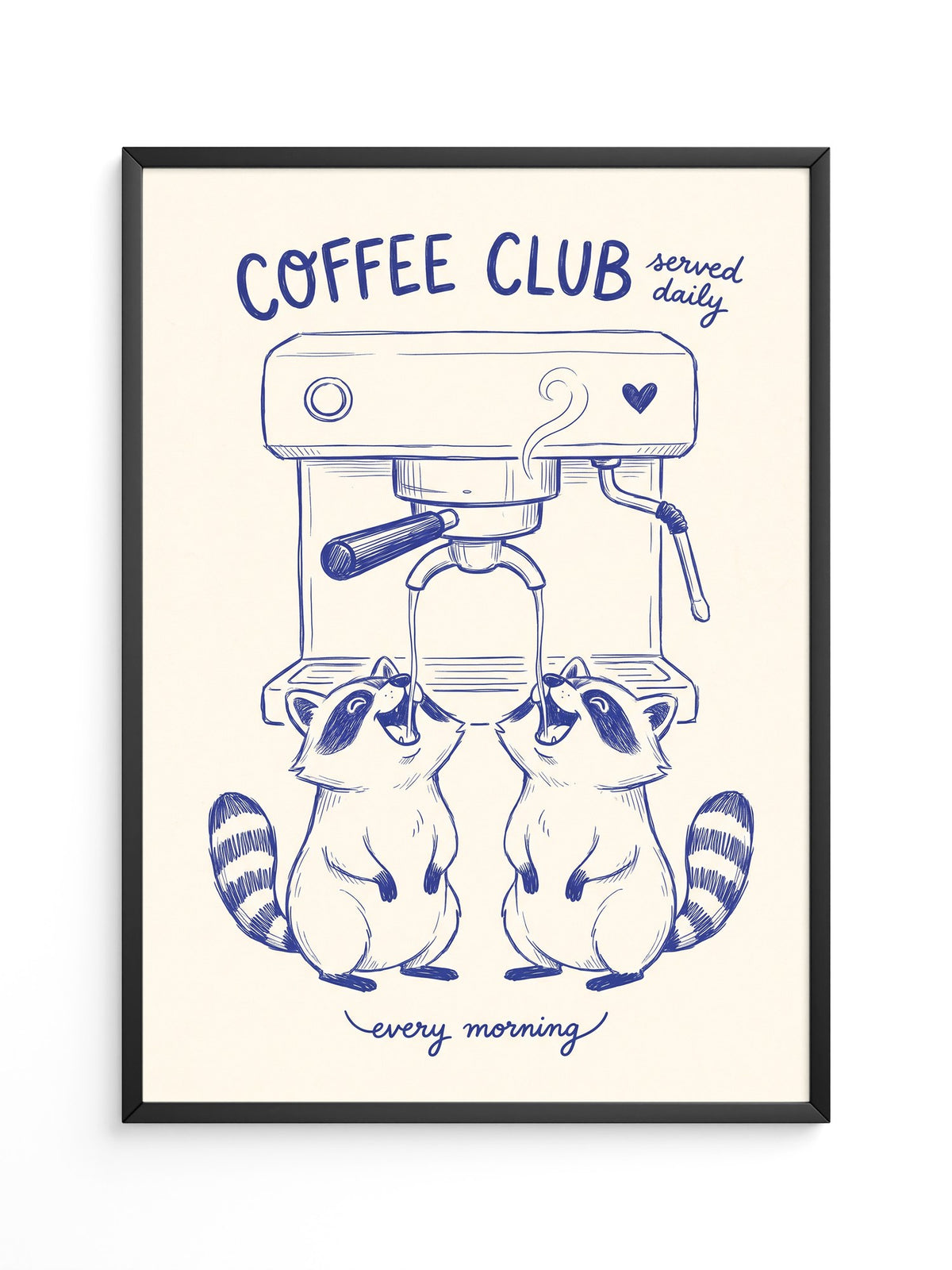 Waschbären Kaffeezeit Illustration