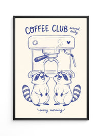 Waschbären Kaffeezeit Illustration
