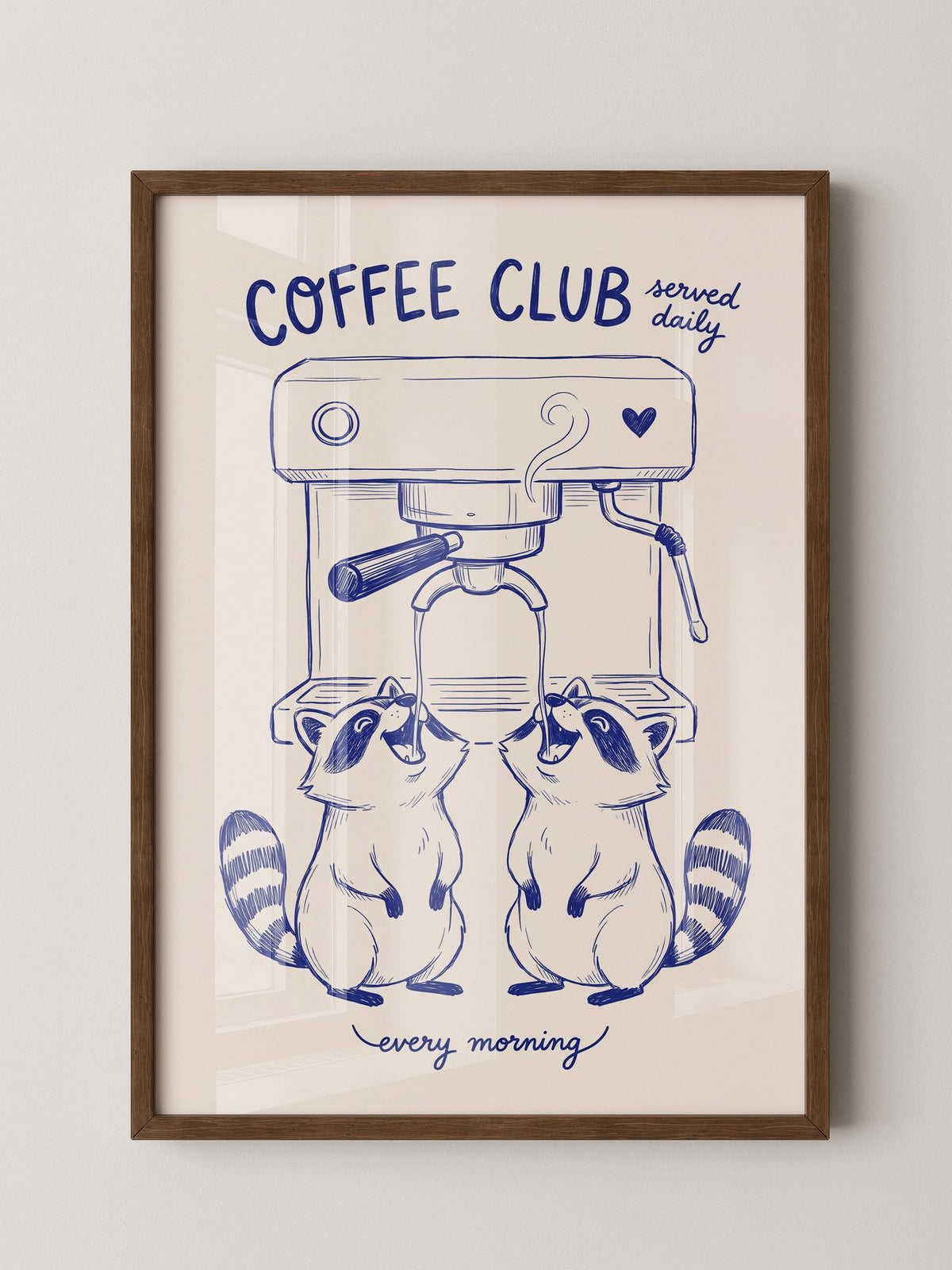 Waschbären Kaffeezeit Illustration