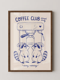 Waschbären Kaffeezeit Illustration