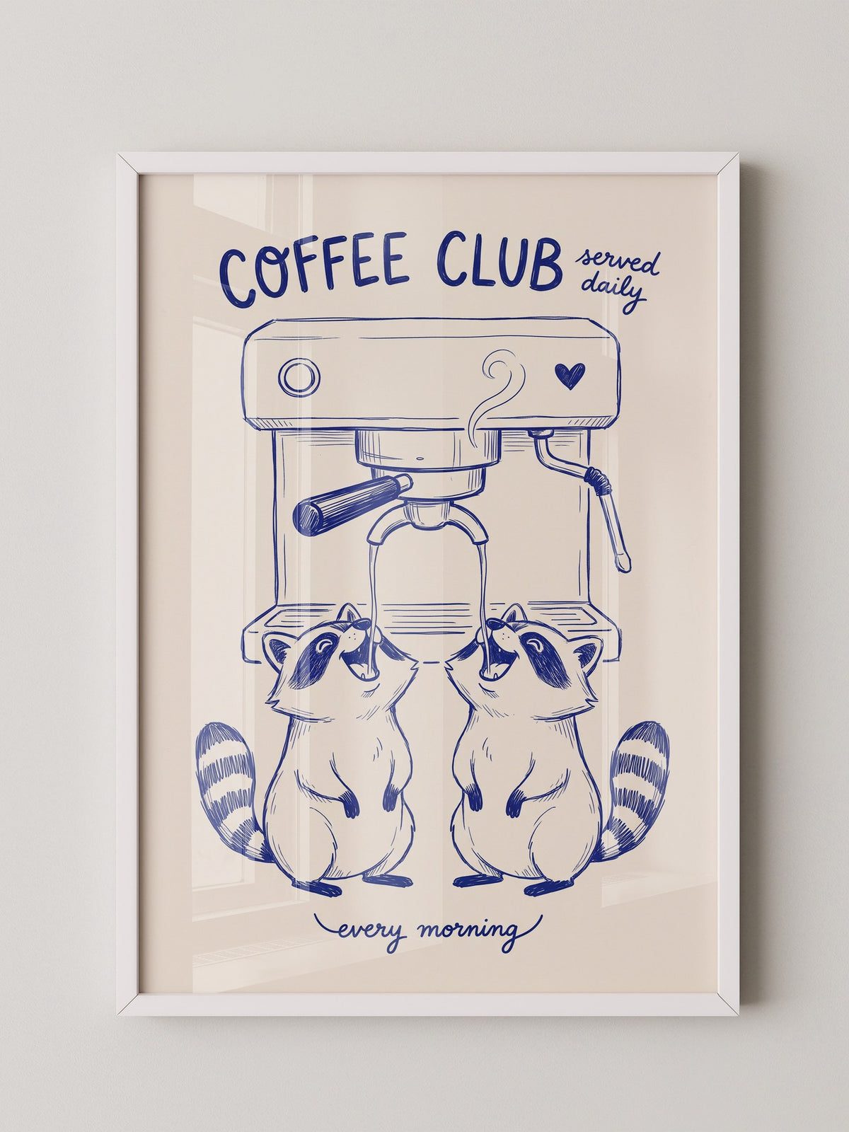 Waschbären Kaffeezeit Illustration