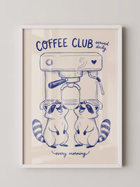 Waschbären Kaffeezeit Illustration