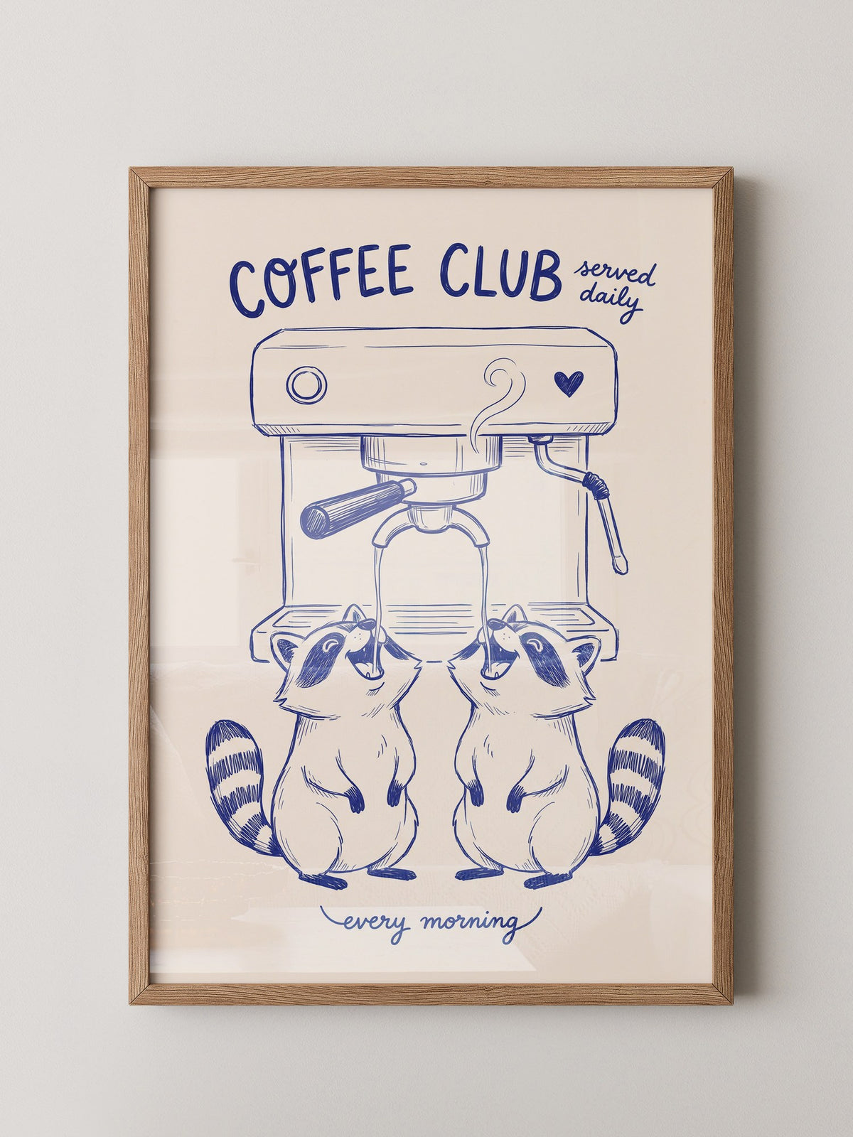 Waschbären Kaffeezeit Illustration