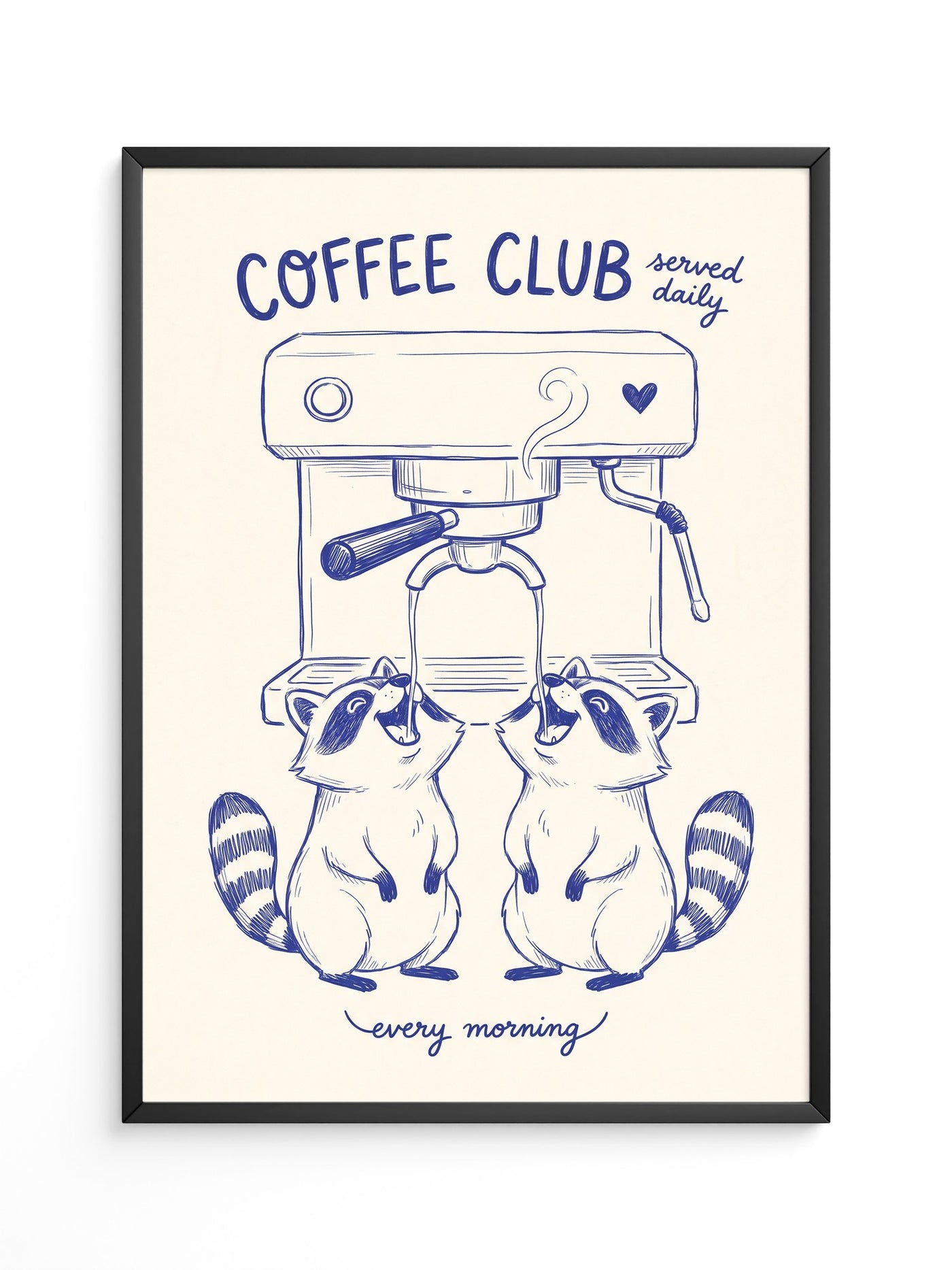 Waschbären Kaffeezeit Illustration