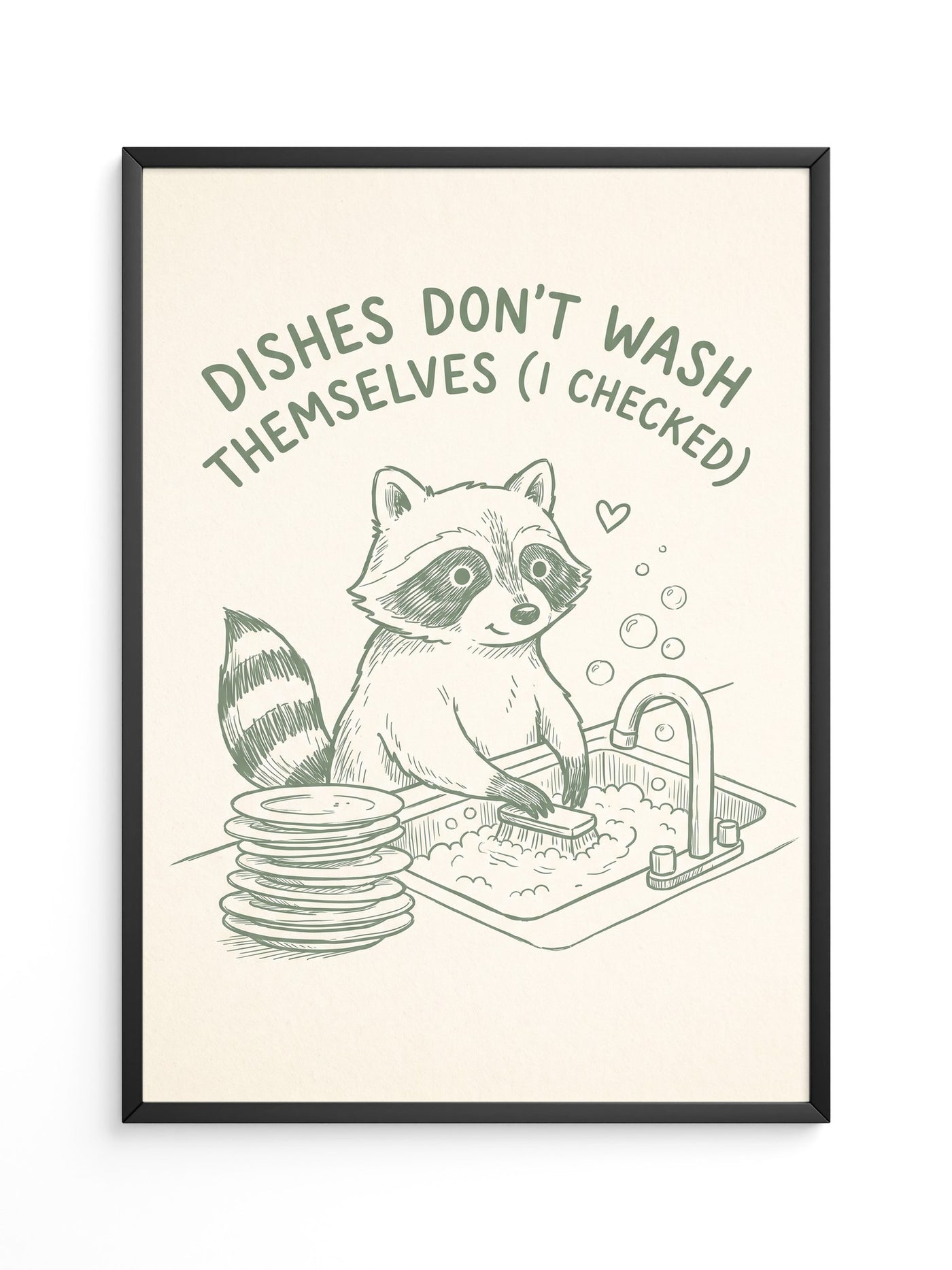 Waschender Waschbär Humor Artwork