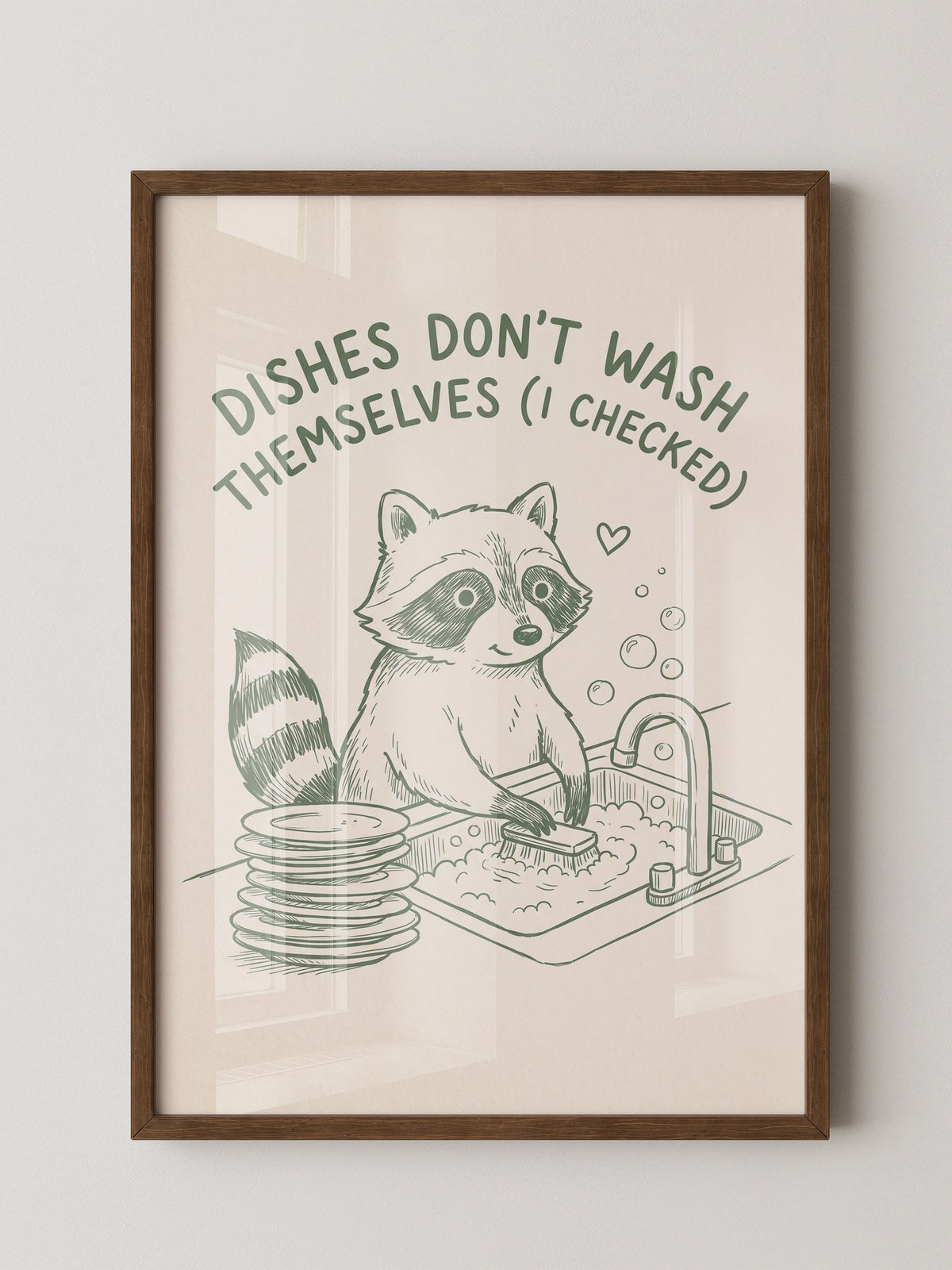 Waschender Waschbär Humor Artwork