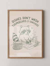 Waschender Waschbär Humor Artwork