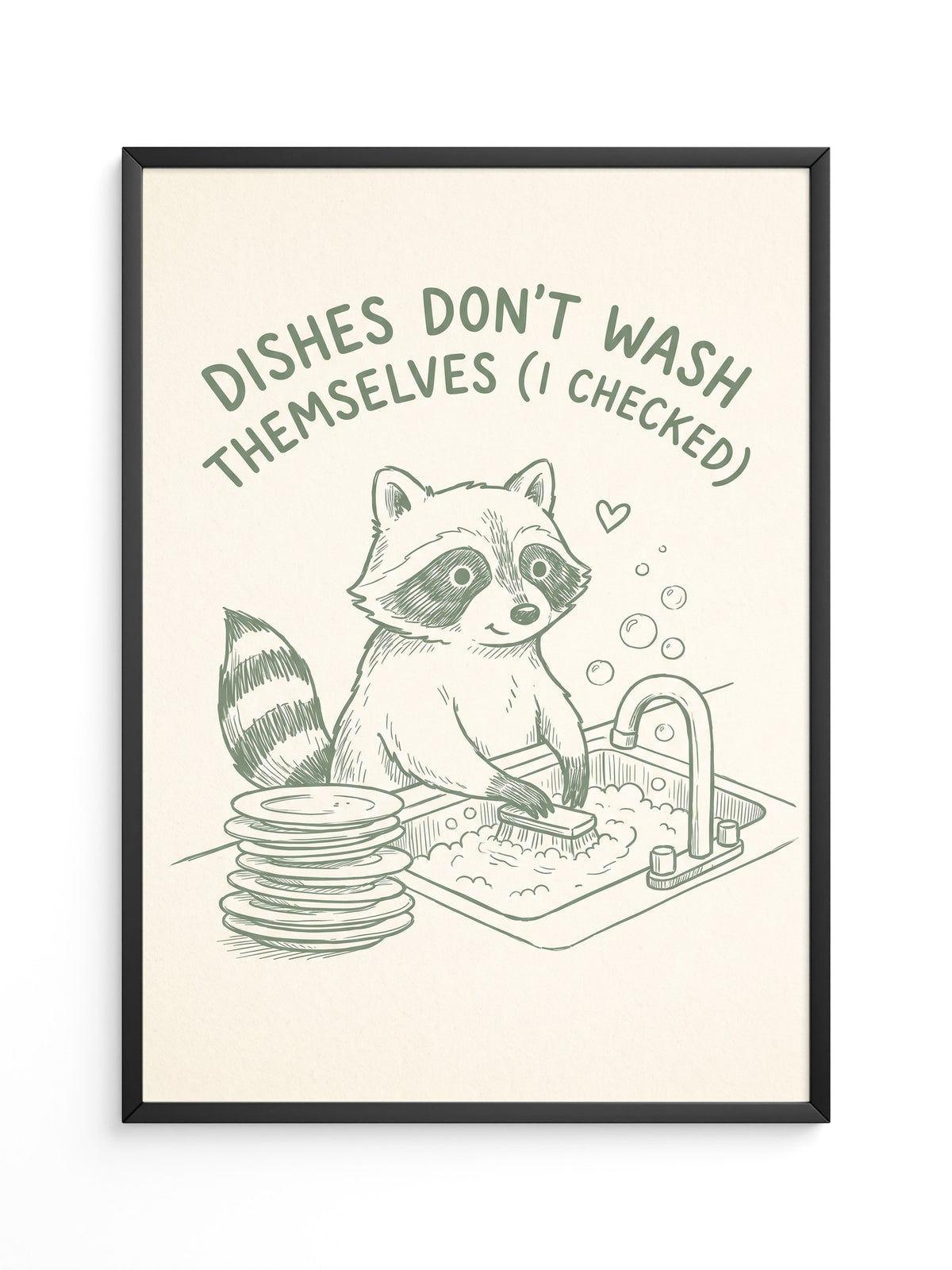 Waschender Waschbär Humor Artwork