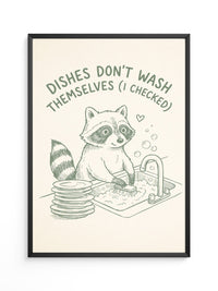 Waschender Waschbär Humor Artwork