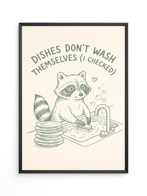Waschender Waschbär Humor Artwork