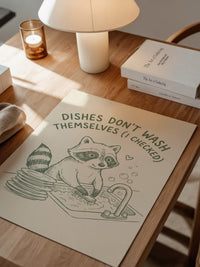Waschender Waschbär Humor Artwork