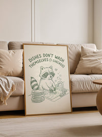 Waschender Waschbär Humor Artwork