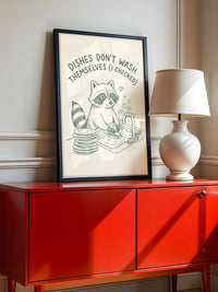 Waschender Waschbär Humor Artwork