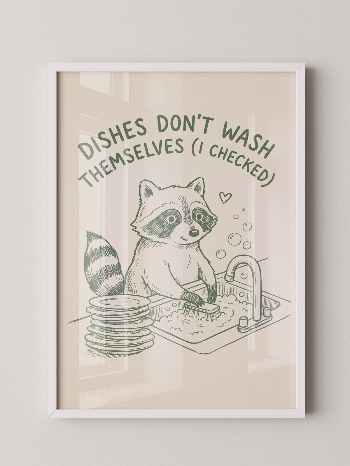 Waschender Waschbär Humor Artwork