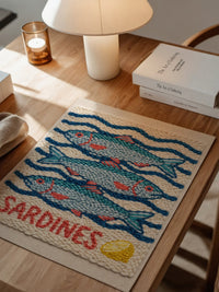 Sardinen Stickerei Wellenmuster