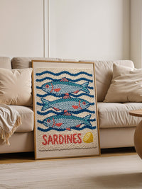 Sardinen Stickerei Wellenmuster
